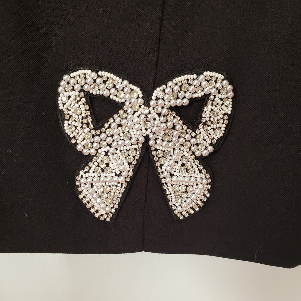 Tuckernuck Hyacinth House Beaded Bows Bernadette Mini Dress Black Size Small - Picture 8 of 12